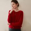 Women's 100% Pure Cashmere Cardigan - Autumn/Winter Casual Round Neck Solid Knit Sweater Coat