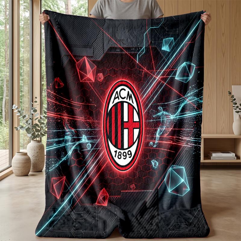 AC Milan Theme blanket Soft Flannel Blanket Plush Throw Blanket Cozy Sofa Bed Blanket for Home Decor