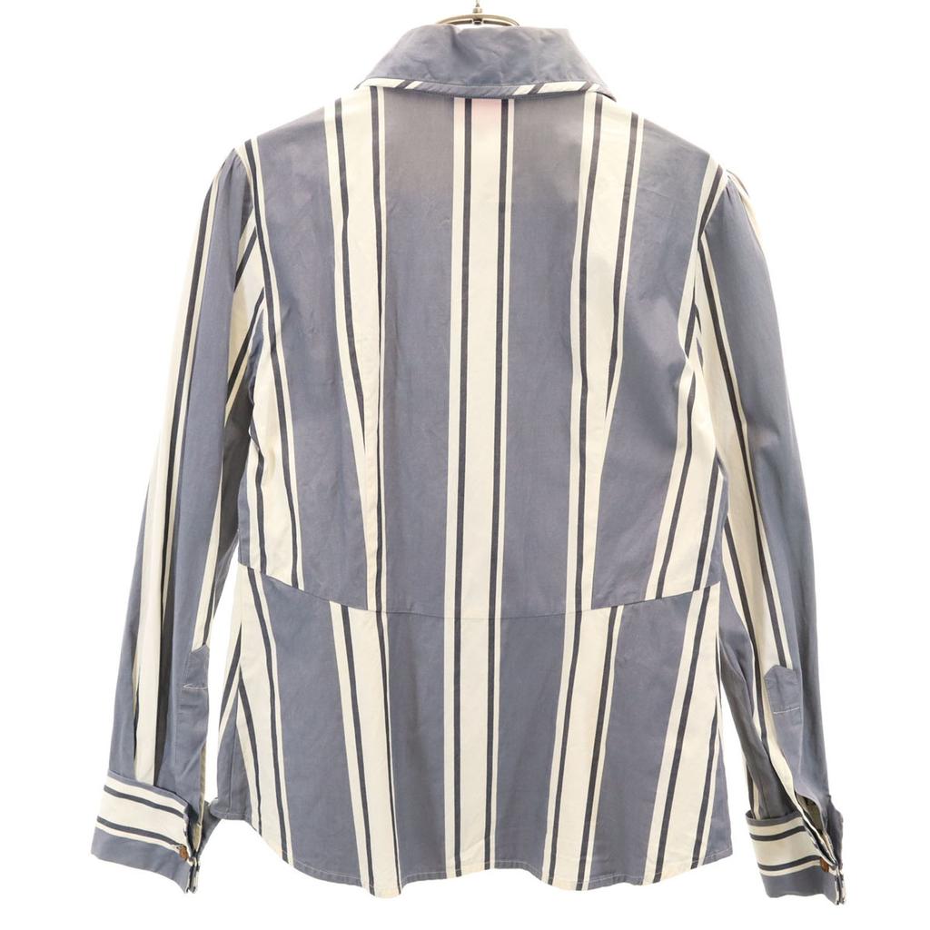 Vivienne Westwood Red Label Рубашка в полоску с длинным рукавом 2 серых Женская Б/У