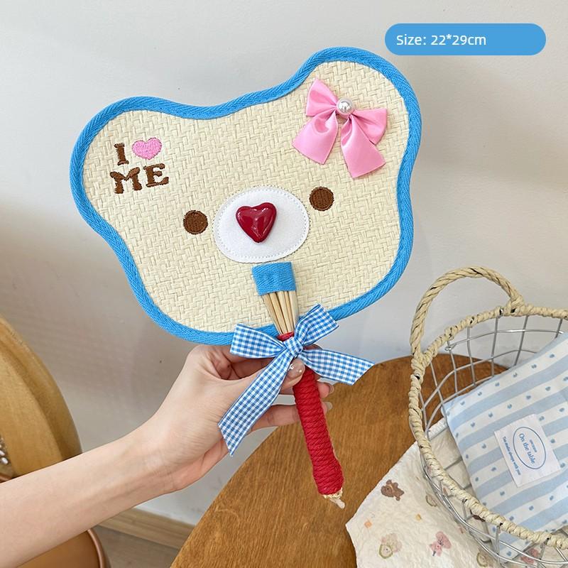 Apple Tree Embroidery Hand-Woven Fan Summer Portable Decorative Hand Fan New Style for Babies