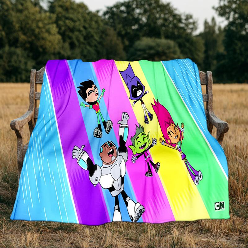 Titans Go! Flannel Blanket, Use for Birthday/Holiday Gift, Soft Blanket for Sofa/Bed/Camping/Office/Tourism Use,All Seasons