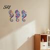 Space-saving Wall Decoration 3 Pcs Wooden Seahorse Art Coastal Beach Theme Ocean Animal Hanging Artistic Sea Creature Decor for Patio Backyard