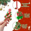 Walking Stick Ornaments 16 Pcs Christmas Lollipop Ornaments, Red Green Striped Peppermint Swirl Candy Cane Party Favors Hanging Decoration,