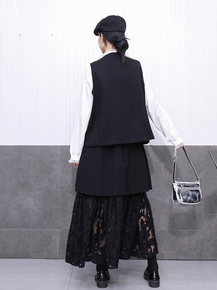 Xitao Комплект кружевного платья с карманами в стиле пэчворк GYX1519