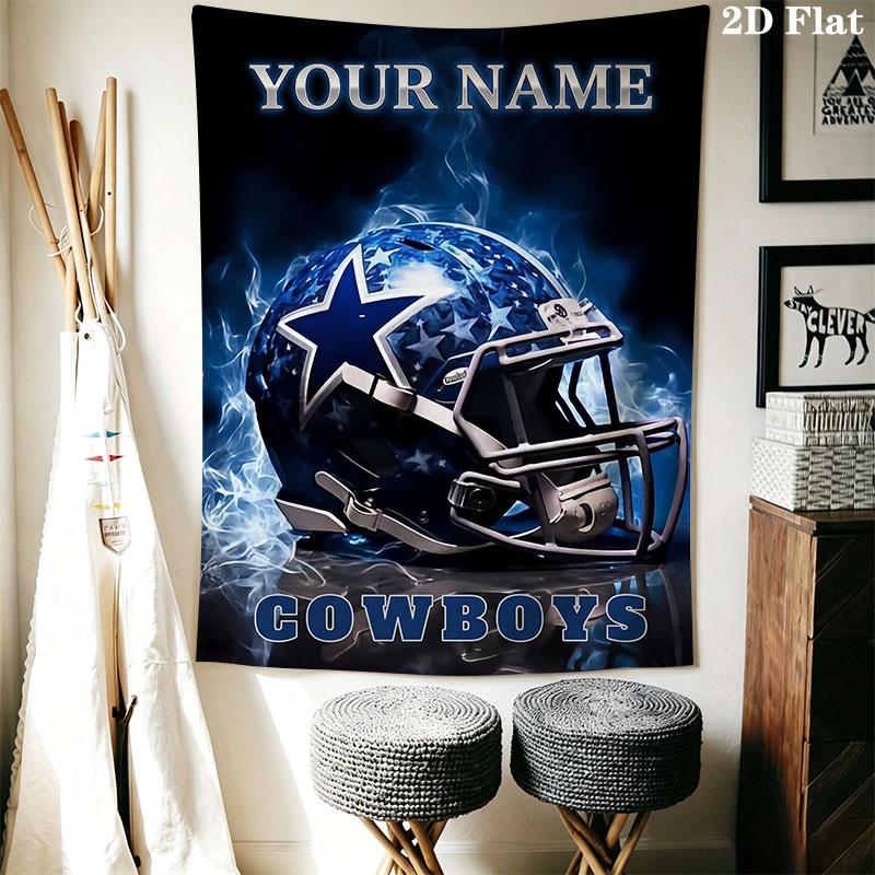 Custom Dallas Cowboys Wall Hanging Printed Fabric Blanket Decorative Tapestries for Bedroom Living Room Home Decor