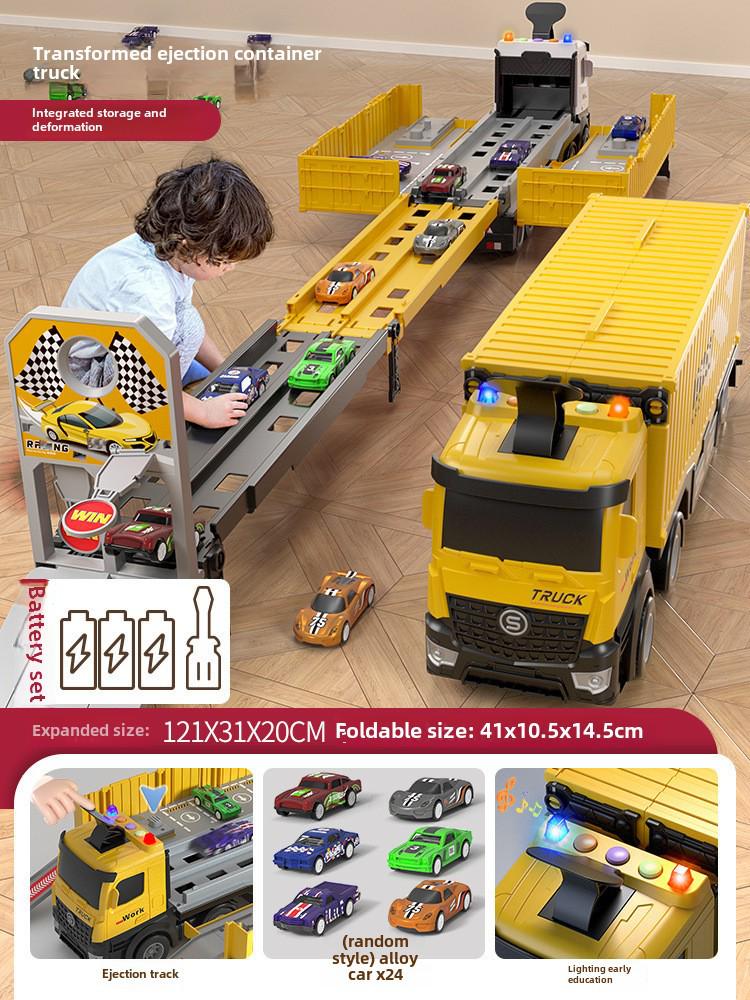 Детский трансформирующийся набор для хранения машин и гоночной трассы для мальчиков (Возраст 3-6 лет)