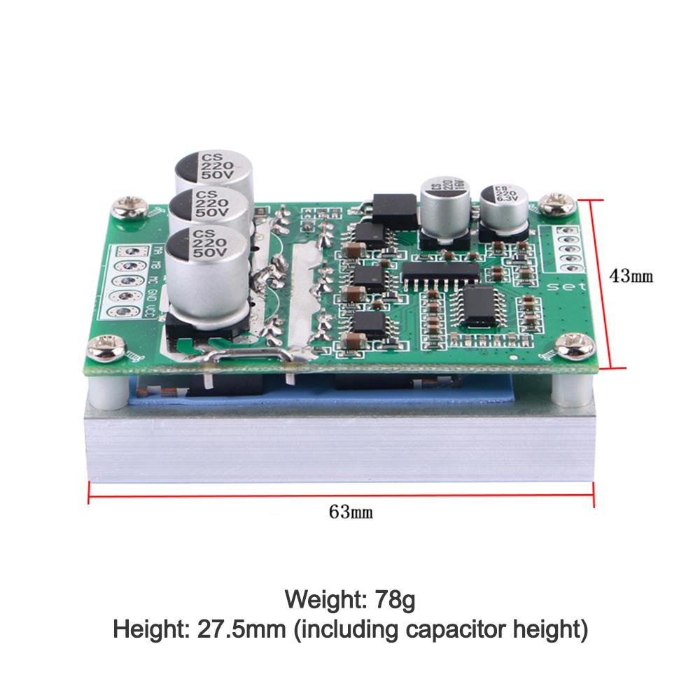 Плата драйвера бесколлекторного двигателя DC 12-36V 15A 500W без датчиков Холла Контроллер скорости вращения двигателя Вперед Назад Модуль управляющего переключателя
