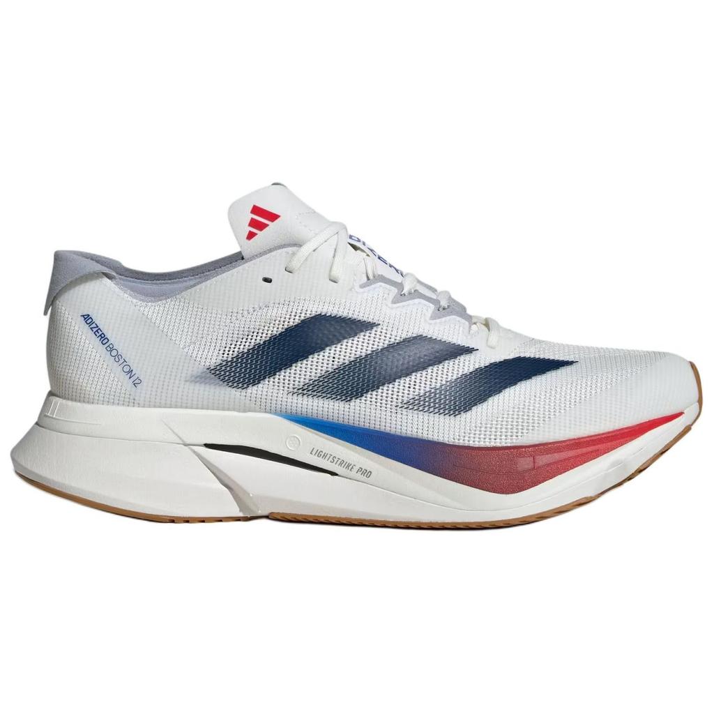 Adidas Adizero Boston 12 белые темно-синие чисто рубиновые мужские кроссовки Core-White JI4476