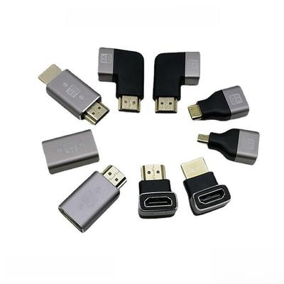 Сквозной адаптер HDMI 2.1, алюминиевый сплав, угол 90°/270°, мини-микрофон, 8K 60 Гц.