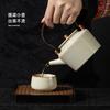 Beige Ru Porcelain Beam Pot 1011 New Ceramic Handmade Ru Kiln Opening Teapot Household Kung Fu Tea Set Brewing Teapot