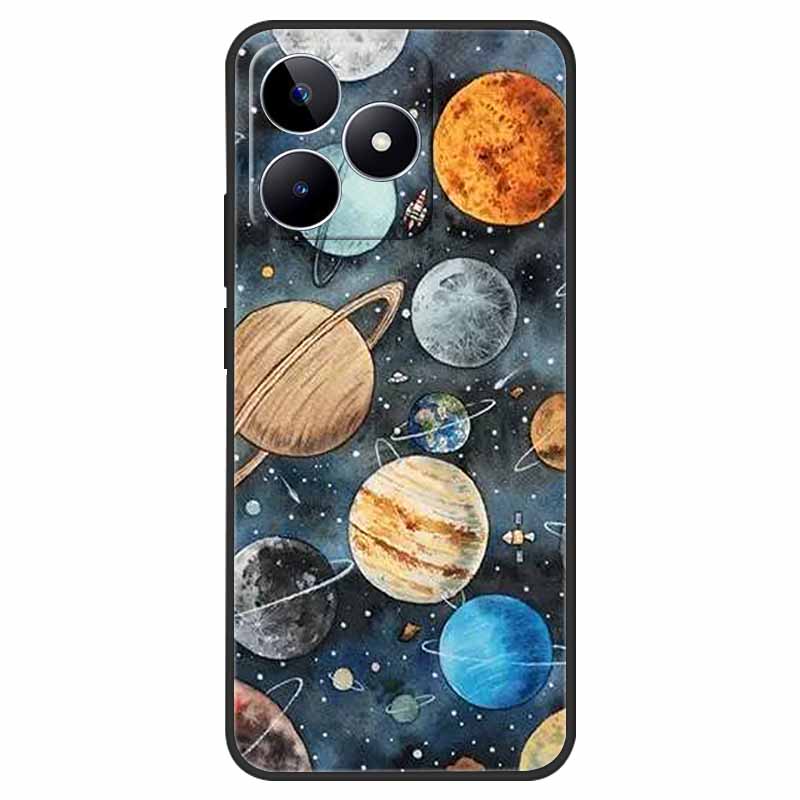 Чехол для Realme C51 Ударопрочный Мягкий Силикон ТПУ Задняя Крышка Для OPPO Realme C51 4G Чехлы для Телефона Мультяшный RealmeC51 RMX3830 funda
