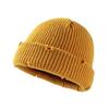 Warm Keeping Short Knit Beanie Acrylic Men Women Knitted Hat Fashion Cuff Beanie Hat  Unisex