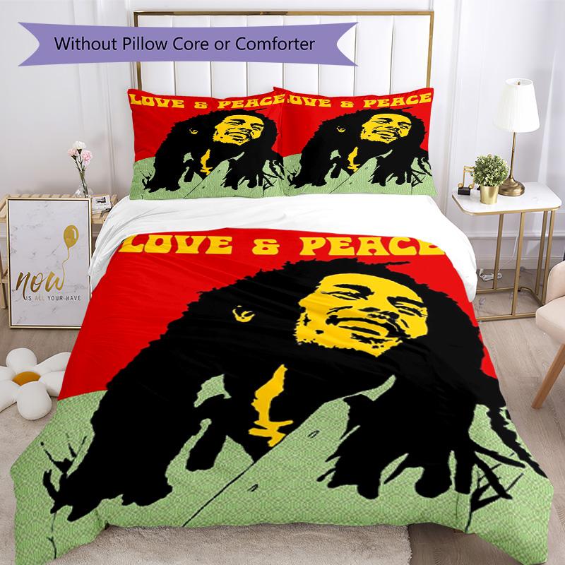 Bob Marley Bedding Set Design for Dormitory Soft Fabric Christmas Gift