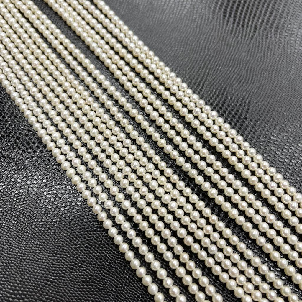 1 нить, белые натуральные пресноводные жемчужины, 3,5-4,5 мм, ручная работа, жемчуг формы "рис" для изготовления украшений, DIY, аксессуары для ожерелий, поделки ко Дню матери, 36 см