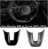 Couverture de volant inférieure pour Honda HR-V Vezel 2021-2024, aspect carbone ABS, noir piano, accessoires de voiture, moulures intérieures