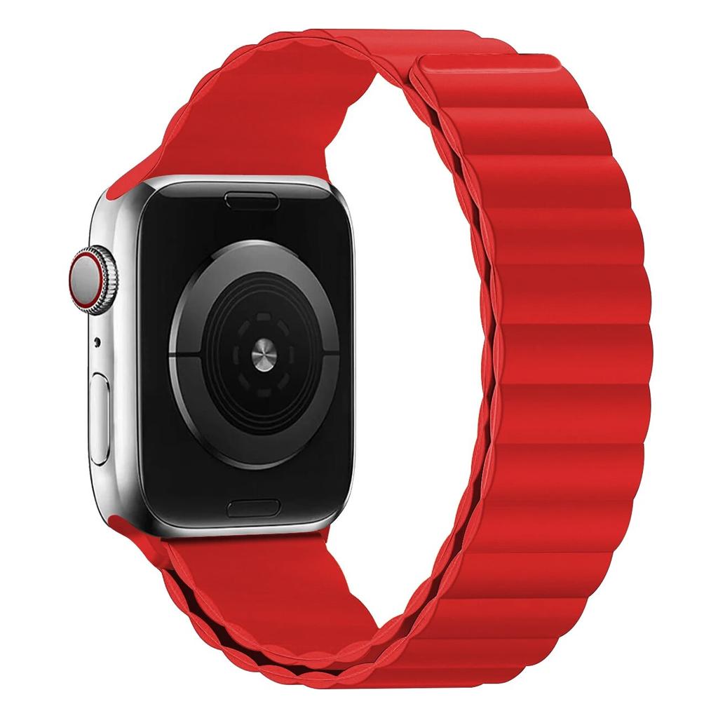 Ремешок для Apple Watch Band 44 мм, 40 мм, 45 мм, 41 мм, 42 мм, 38 мм, силиконовый браслет с магнитной петлей iWatch Series 8 7 Ultra 3 5 6 SE