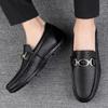 English Style Soft Sole Comfortable Flat Shoes Genuine Leather Casual Shoes for Men's Office Commuting Shoes Men's Loafers