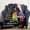 Faith Cross With Butterflies And Flowers Home Customize Your Name Blankets Soft Cozy Lightweight For All Seasons Perfect For Picnics Sofa Office Bed