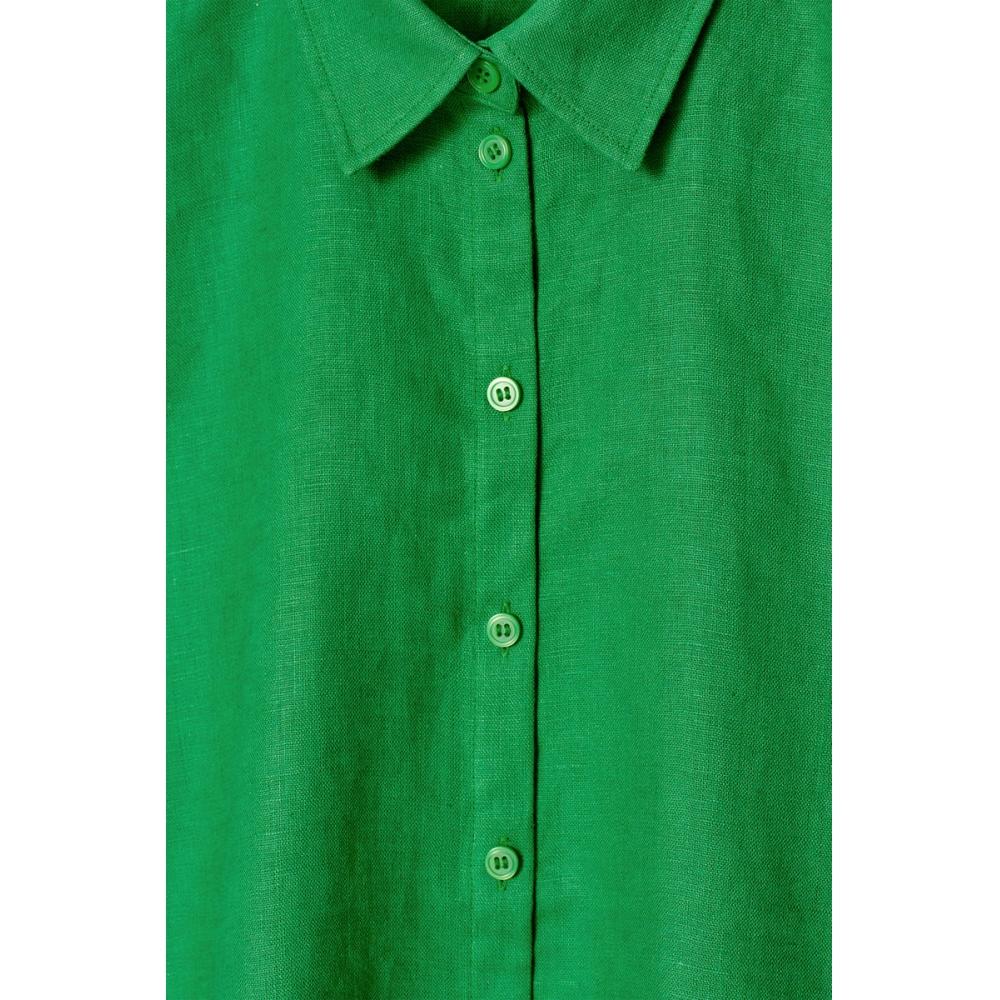 COS Японская свободная льняная рубашка с коротким рукавом