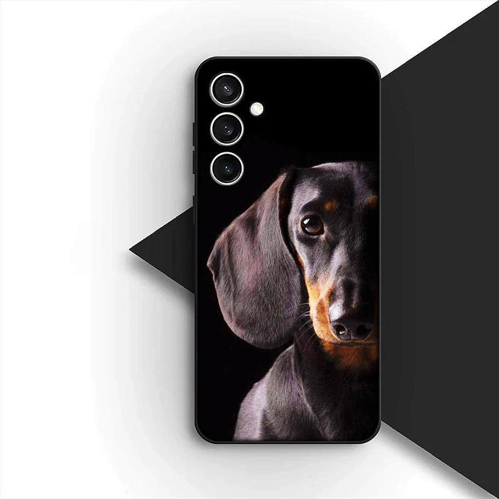 Cover for Samsung Galaxy S24 S25 S23 FE Ultra Plus S7 Edge S25+ S23+ A56 5G Casing Silicone Phone Case Wallpaper Dachshund Dog