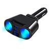 USB Car Charger 1-to-2 Cigarette Lighter Adapter with Dual USB 3.1A Ports, LED Voltage Display, Safety Protection, 12V/24V
