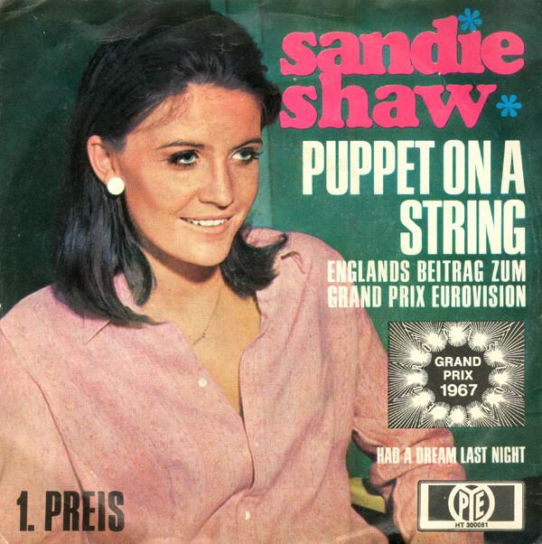 7-дюймовая пластинка SANDIE SHAW Puppet On A String HT300081 Pye Records 1967 Германия Рок Б/у