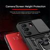 KEYSION Shockproof Case for TECNO Camon 40 Pro 4G Slide Camera Protection Metal Ring Stand Phone Back Cover for TECNO Camon40 4G