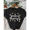 Футболка с графическим принтом 'Speech Relax', с коротким рукавом, с круглым вырезом, повседневный топ для лета и весны, женская одежда