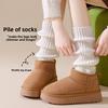 Women's Hosiery Socks, Autumn and Winter Leg Socks, Solid Color Warm Calf Socks, Snow Boots, Knitted Leg Guards