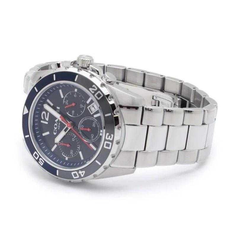 Coach Мужские часы Kent Chronograph с синим циферблатом и серебристым стальным ремешком - 14602555