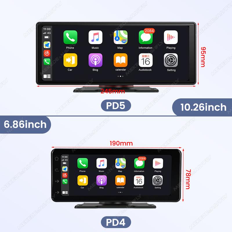 10.26/6.86 inch Touch Screen Universal Car Radio Wireless CarPlay Android AUTO Navigation GPS Multimedia Video Player WiFi DSP