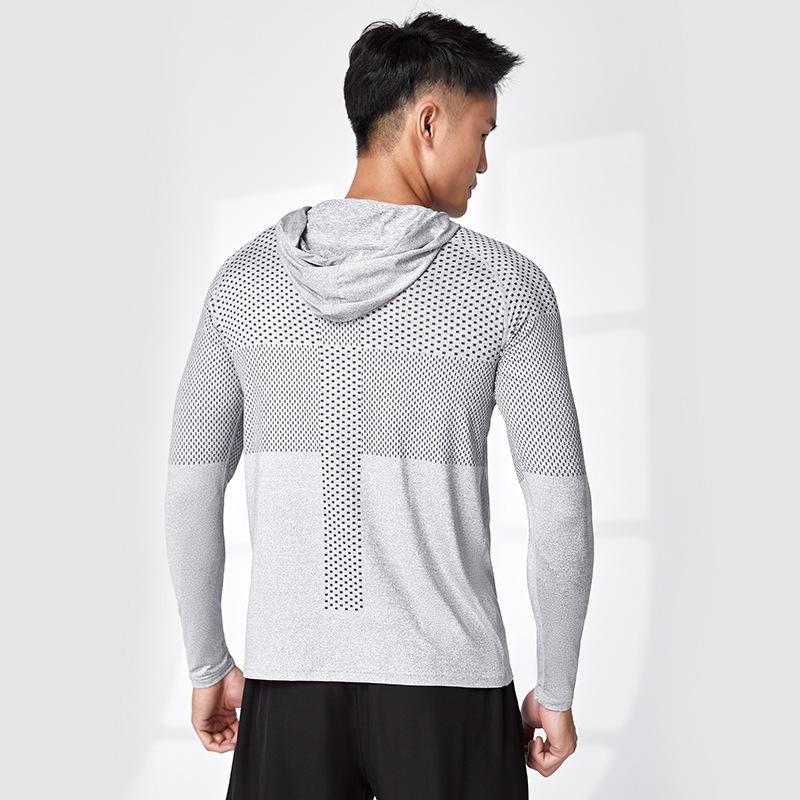 Spring Autumn Men's Training Clothes Track Field Running Sports T-shirts Quick Drying Clothes Fitness Clothes Long Sleeved Hooded Tops T-Shirts Men’s