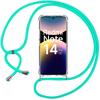 Coque Pour Xiaomi Redmi Note 14 Pro 5G (pas Pour 4G) - Avec Cordon Turquoise - E.F.Connection®