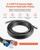 Hydraulic Steering Kit, 90 HP, Marine Boat Hydraulic Steering System, with 6.9 MPa/1000 psi Helm Pump, Two-Way Lock Cylinder, and 7.32m High-Strength