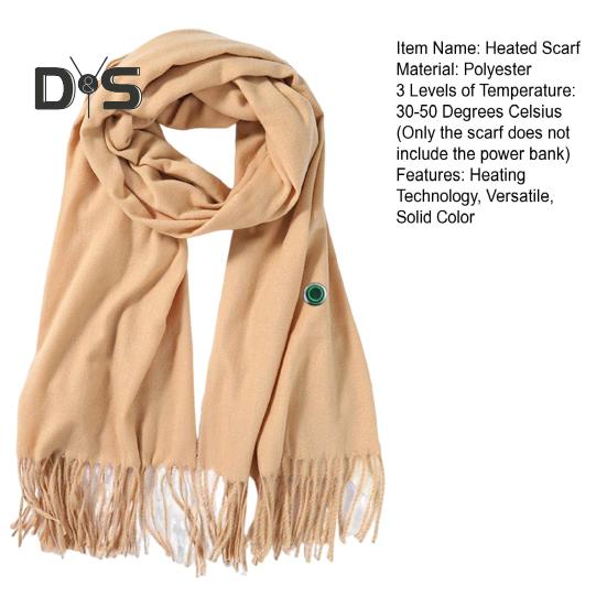 Шарф с подогревом и аккумулятором, 3 температурных режима, легкий зимний электрический шарф, шарф для холодной погоды