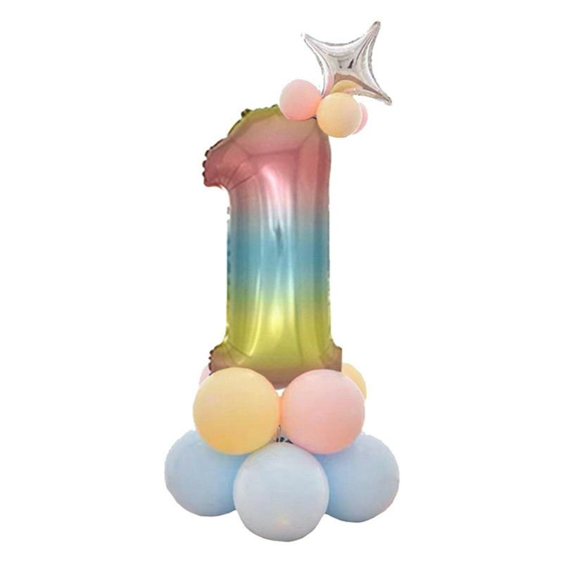 Комбинированный набор из алюминиевой пленки, воздушный шар, украшение на день рождения, свадебные украшения, башня из воздушных шаров с номером