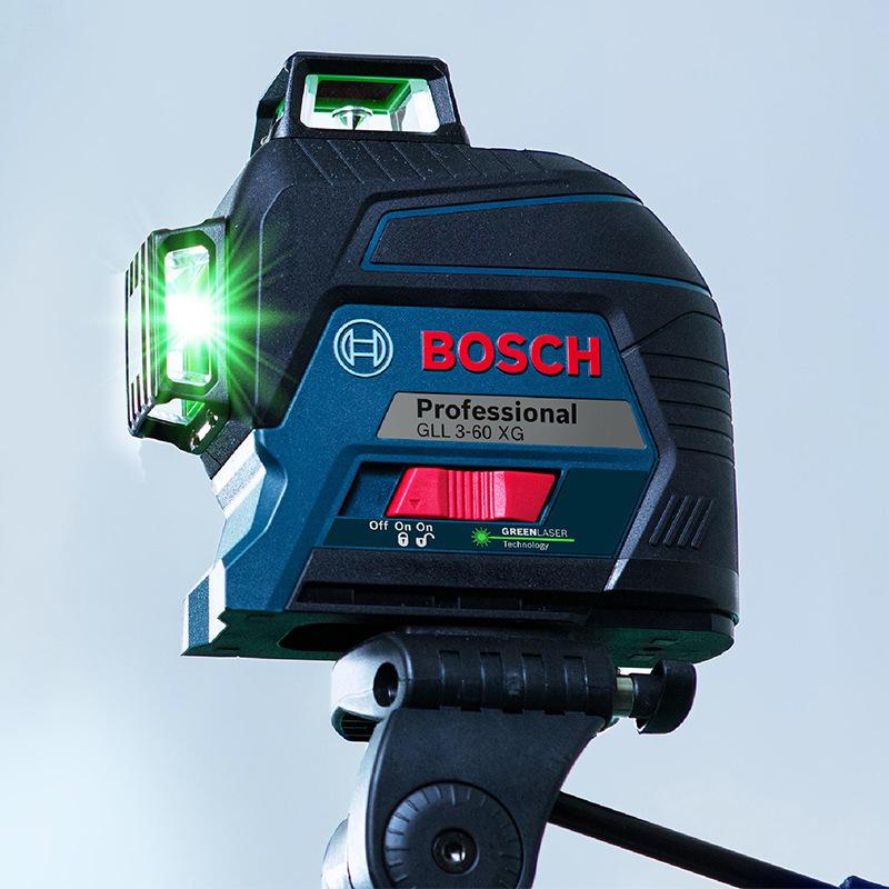Bosch Профессиональный лазерный уровень Gll3-60XG 3D12 Line Nivel Laser Высокомощный зеленый самовыравнивающийся крестовый лазерный уровень 360