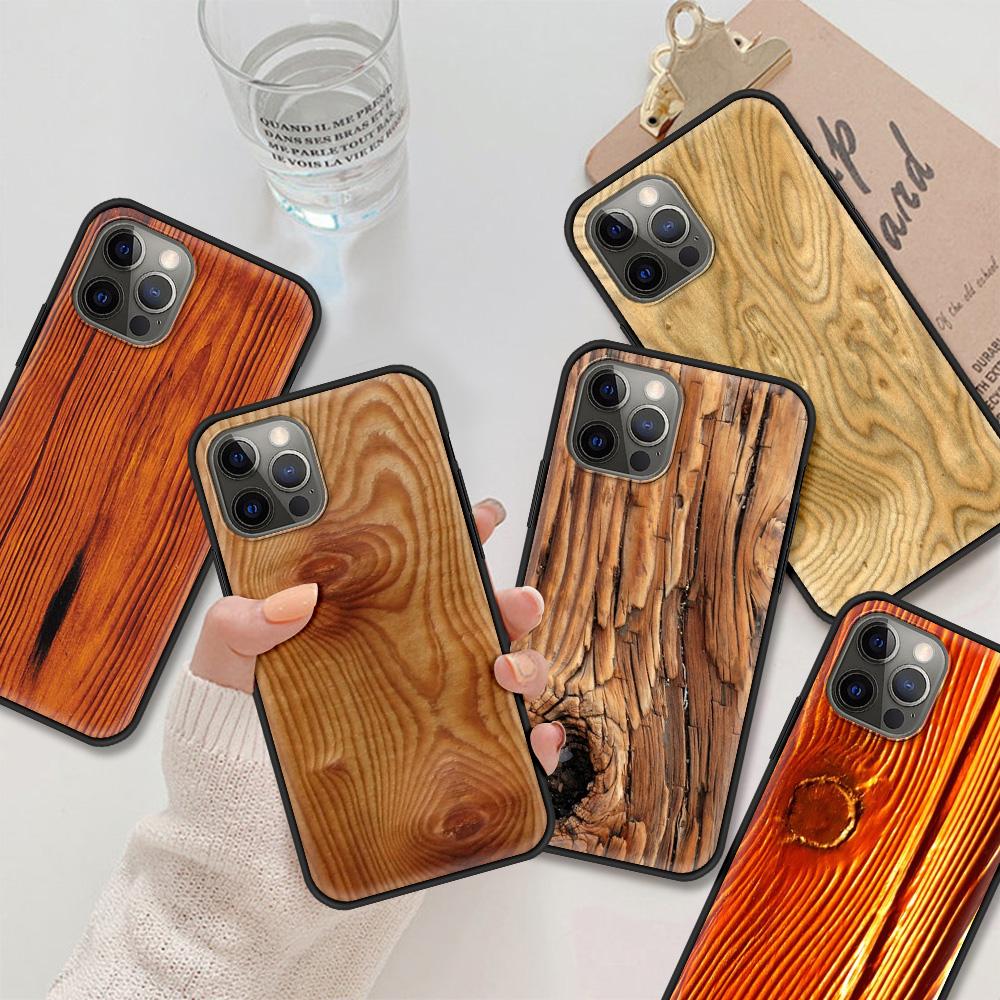 Wood Grain Phone Case For iPhone Samsung Galaxy Redmi Xiaomi Oppo OnePlus Note S A 7 8 9 10 11 12 13 14 20 21 22 23 53 54 Pro Max Plus Ultra TPU Soft