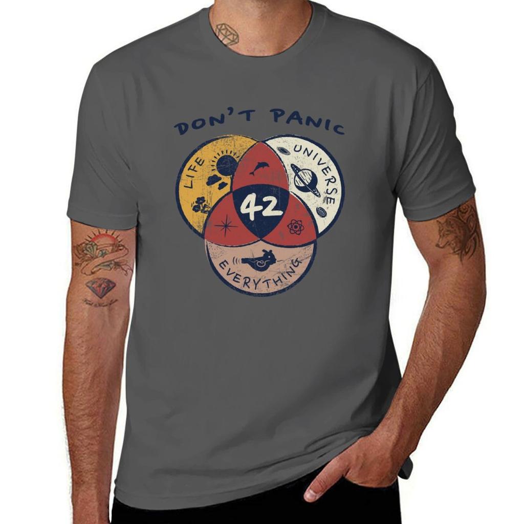 Venn Diagram Life The Universe Everything Tshirt Comfortable Basic Crew Neck Tee Tshirt