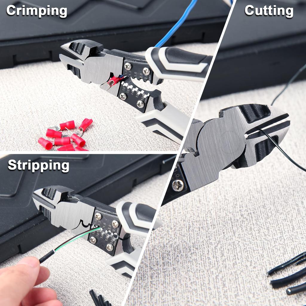 LEONTOOL Precision Power Nippers for Professional Precision Crimping Crimping Cable High with Wire and Cutting 196mm Overall Professional Grade for