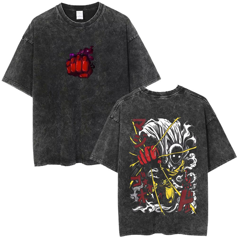 Anime One Punch Man Saitama Vintage Washed Tshirt Men Women Fashion Short Sleeve T Shirts 100 Cotton Casual Oversized Tshirts