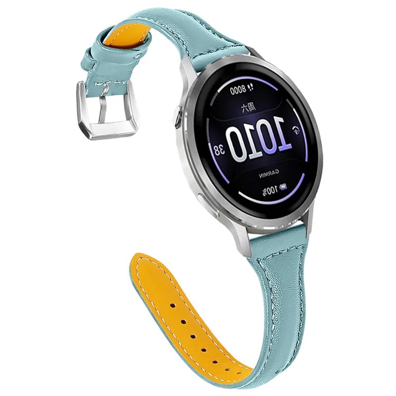 18-мм кожаный ремешок для Garmin Venu 4 41 мм/3S/2S Forerunner 255S 265S Универсальный кожаный ремешок для запястья для Garmin Venu 4 41 мм Active S