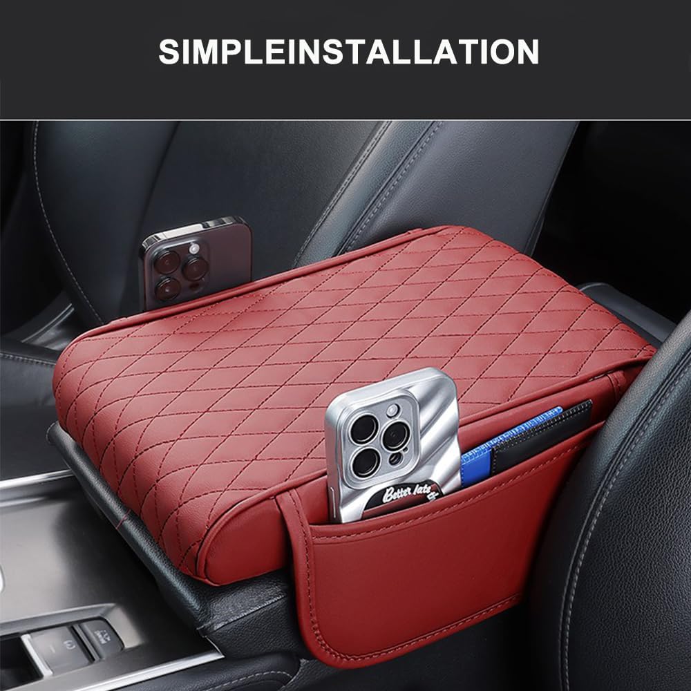 Car Armrest Pad for Lexus GX J150 J120 GX 460 400 GX OR Leather Armrest Box Mat Center Console Cushion Pad Universal Armrest Seat Box Cover