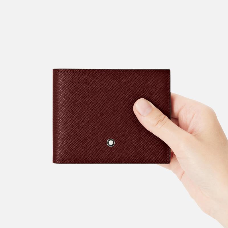 Montblanc Брендовая Однотонная Кожаная Кошелек с Шестью Отделениями для Карт Мужской Кошелек Коричневый 130825