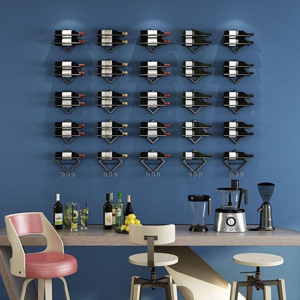 Черная/золотая перевернутая винная стойка металлическая подставка для бутылок полезный железный держатель для винных бутылок кухня