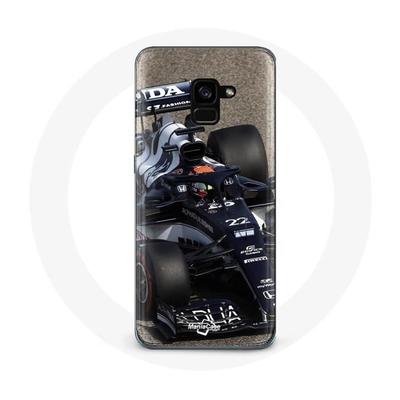 Чехол для Samsung Galaxy A8 Plus Formula 1 Юки Цунода F1 Racing Driver Синий