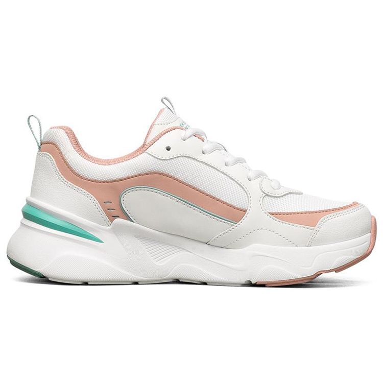 Skechers Bobs Bamina Удобные низкие кроссовки для бега Женские кеды Белый Розовый 117040-WPK