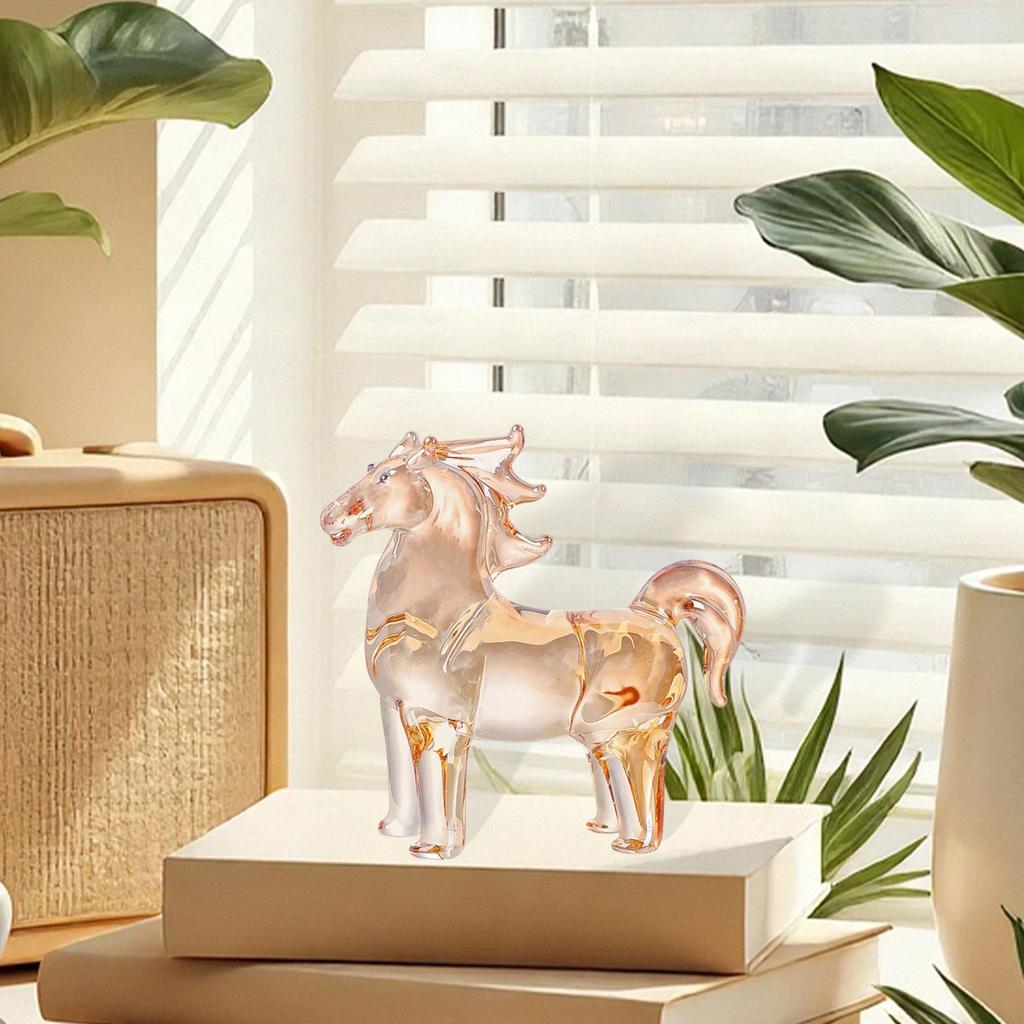 Elegant Crystal Horse Figurine Animal Statue Decorative Sculpture Tabletop Decor for Modern Home Bedroom