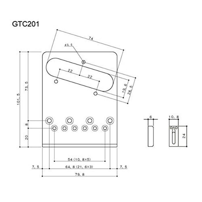 GOTOH GTC201 B Black Telecaster Bridge (with Ebi Original Pick)