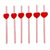 20Pcs Degradable Heart Paper Straws Eco-friendly Disposable Drinking Straw  Chinese Valentine's Day